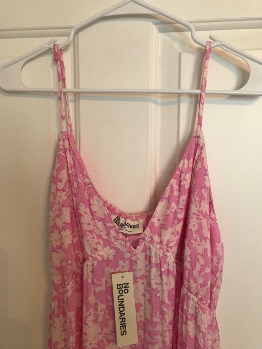 No Boundaries Gauze Sleeveless Tiered Floral Maxi Dress XXL (20) Pink Jubilee - Picture 6 of 9